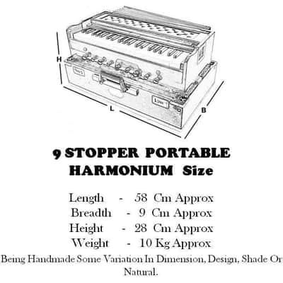 Handmade Harmonium 9 Stopper Portable High Quality 42 Keys Double Reed Multi Bellow 2022 image 3