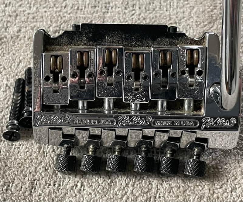 80’s Kahler 2520 Tremolo Bridge Vibrato Chrome Complete w Arm + Studs USA Patent Applied For image 1