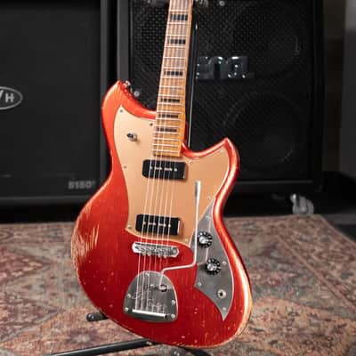 Novo Custom Shop Serus J Medium Distress Electric Guitar - Candy Apple Red with Gig Bag image 16