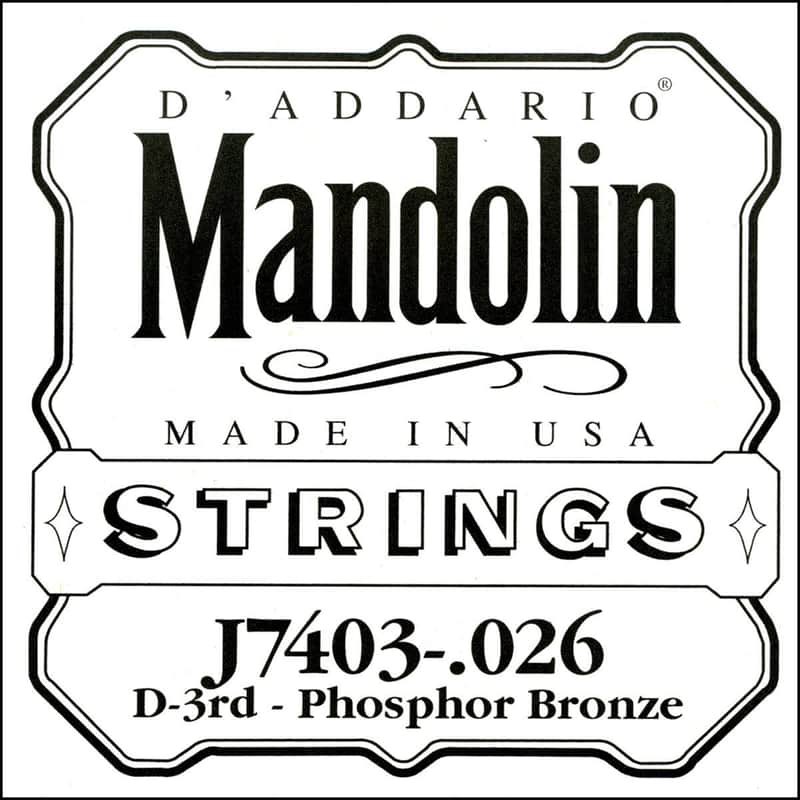 D'Addario J7403 Phosphor Bronze Mandolin Single String Third String .026 image 1
