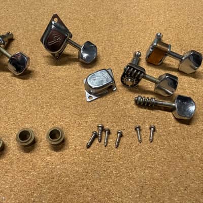 Fender  F Tuners-Tuning Machines- Chrome- Parts + pieces 1967-1974 -Strat Tele image 3