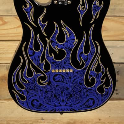 Fender  James Burton Signature Telecaster Electric Guitar Blue Paisley Flames w/ Case "Mint Condition" image 3