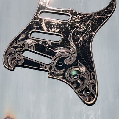 Engraved Pickguard & Tremolo Cover Copper Acrylic Mirror for Fender Stratocaster SSS, HSS, HSH Setups Available image 2
