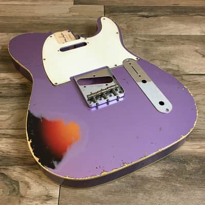 Made to Order - FRANCHIN Mars guitar body Relic Aged 100% Nitro Lacquer COLOR OVER COLOR (Butterscotch/ Sunburst/ Black/ White/ Blue/ Green/ Yellow/ Red/ Pink/ Burgundy/ Purple/ Gold/ Silver, etc.) Basswood Poplar Telecaster-Tele-T-Style Made in Italy image 12