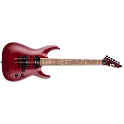 ESP LTD MH-200QM NT - Roasted Jatoba Fingerboard, See Thru Black Cherry image 3