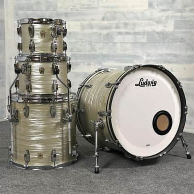 Used Ludwig Classic Maple 4pc Drum Set Olive Oyster - Very Good image 1