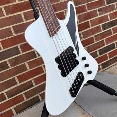 Dingwall D-Roc Standard 5-String, Matte Ducati Pearl White, Pau Ferro Fretboard, Dingwall Gig Bag image 3