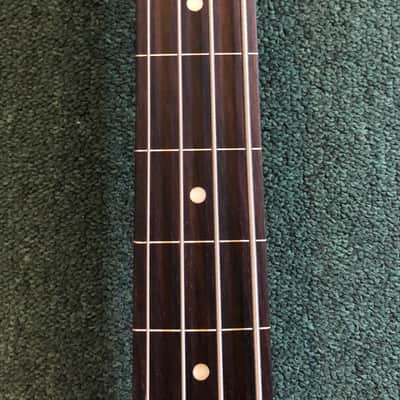 Vintage LV74MRJP Fretless 4-String Bass 2021 Satin Distressed Sunset Sunburst image 4