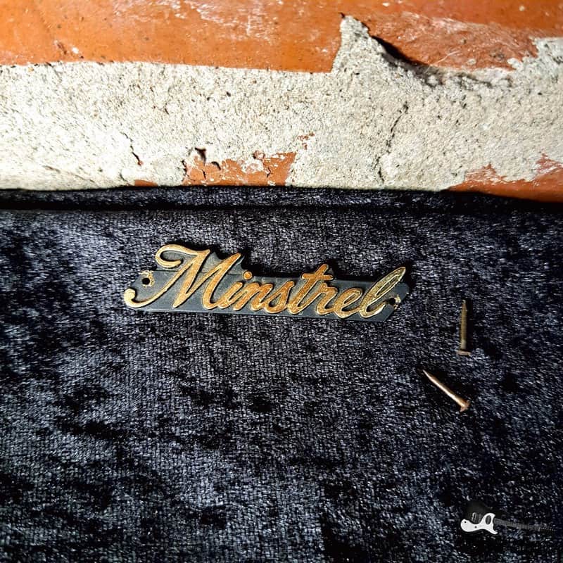 Kapa Minstrel Headstock Badge w/ Mounting Nails (1960s) image 1