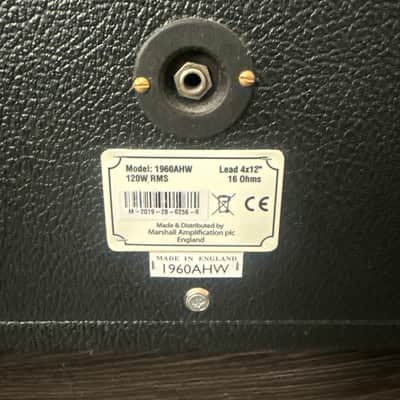 Marshall 1960AHW Handwired 120-Watt 4x12" Angled Guitar Speaker Cabinet 2001 - Present - Black image 3