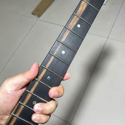 1 round-end stainless steel AAAA 22frets roasted flame Maple 4×2 music man 22fret Roasted flame Maple Electric guitar neck Ebony fingerboard。 image 2