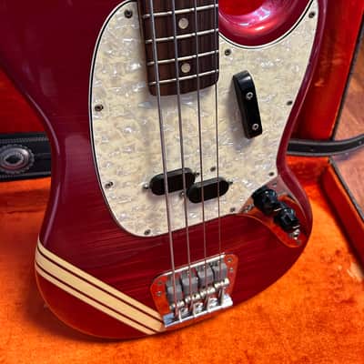 Fender Mustang Bass Competition Red (Matching Headstock) 1969 - Competition Red image 4