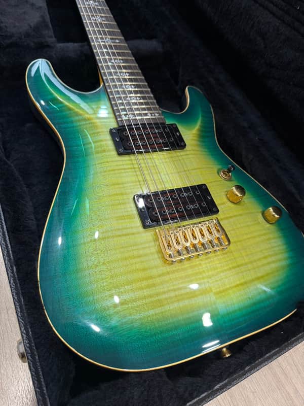 2015 Schecter USA Custom Shop Sunset Classic II 7 Caribbean Burst 7-String image 1