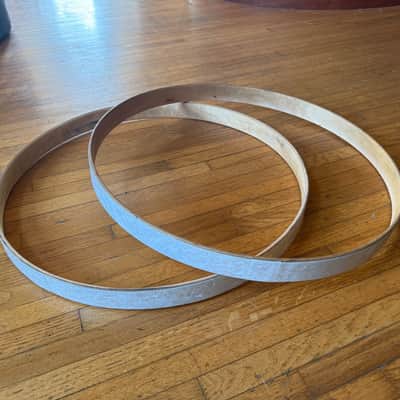 DW Collectors 22" WMP White Marine Pearl Bass Drum Hoop Pair Hoops image 13