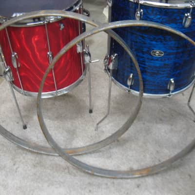 Slingerland/Ludwig?? 2 - 25 1/2" maple bass drum hoops 1920's silver/refin   (321) Bild 1