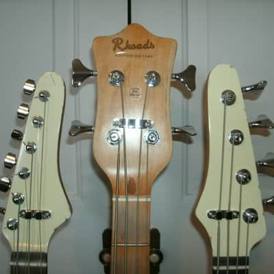 Rhoads Music Triple neck Chris Squire WAL copy cream finish, immitation leather pickguard. image 3