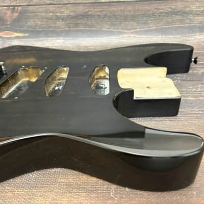 80s KRAMER LK-3 Body Black w/Original Bridge and Plate Made in Japan image 3