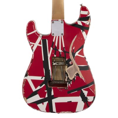 Used EVH Striped Series Frankie - Red/White/Black Relic w/ Maple FB image 7