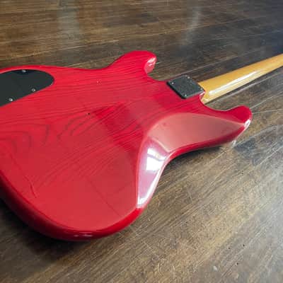 Rare 1980s ESP P-Bass Electric Bass Transparent Red MIJ Japan image 10