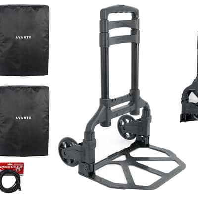 (2) Avante Audio A18S 1600W 18" Active DJ PA Subwoofers w/DSP/EQ+Covers+Trolley image 1