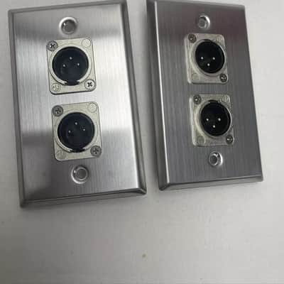 (2) Two Double XLR Single Wall Plates w/ Neutrik NC3MD-L-1 Male Stainless Steel image 3