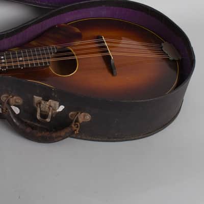 Stradolin  Oval Hole Arch Top Mandolin,  c. 1936, original black chipboard case. image 12