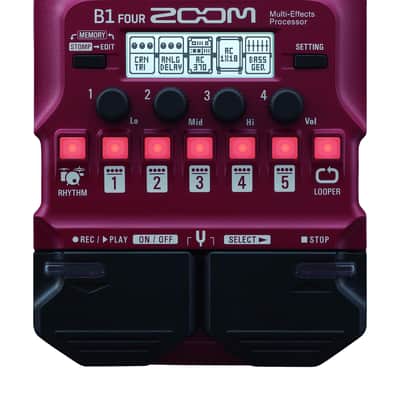 Zoom B1 FOUR Bass Multi-Effects Processor with 70+ Built-in Effects, Amp Modeling, Looper, Rhythm Section, Tuner, Battery Powered image 1