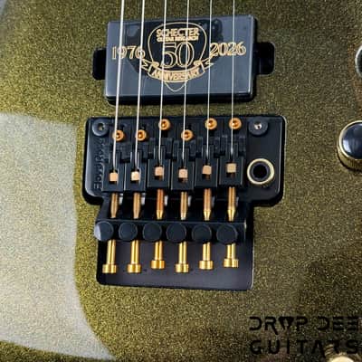 Schecter Diamond Series 50th Anniversary C-1 FR-S Electric Guitar - 50th Gold Burst image 7