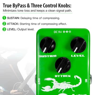 Joyo Dynamic Compressor Pedal Low Noise for Electric Guitar Bass True Bypass image 6