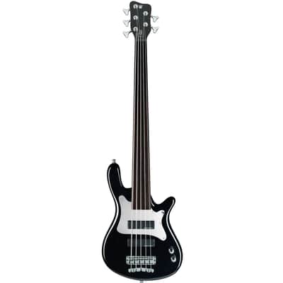 Warwick Artist Line Steve Bailey 5-String Bass, Black, Fretless image 1