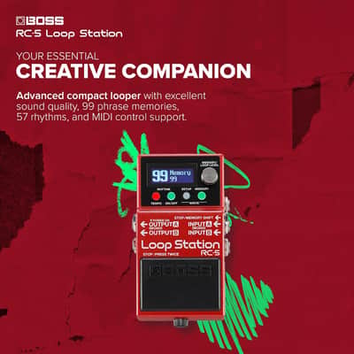 Boss RC-5 Loop Station | Advanced Looping Features in a Compact Pedal | 32-Bit AD/DA and 32-bit Floating-Point Processing | 13 Hours Record Time | Multi-Color LCD | MIDI/IO & USB Connectivity image 5