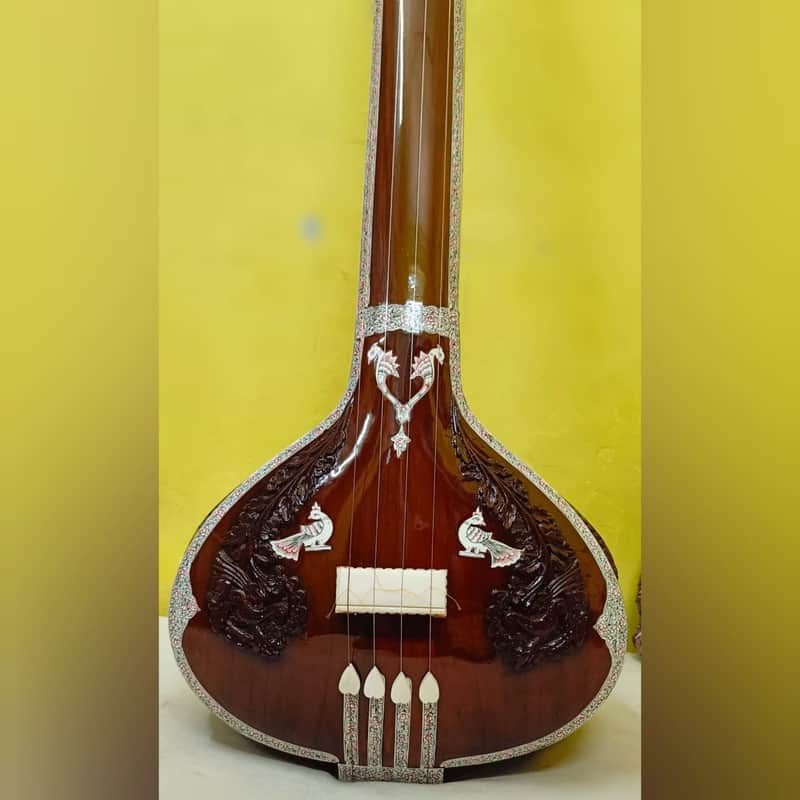 Shreeom Handicraft Female Tanpura Indian teak Wooden Female Tanpura Musical Instruments Standard Tuning Amazing Sound Gift For Professional Player and Beginners image 1