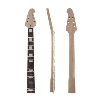 Electric Guitar Neck Triangular head 22 Fret 628mm Mahogany Rosewood Electric Guitar Head Necks Normal nut Bolt on heel With Binding Block Inlay image 1
