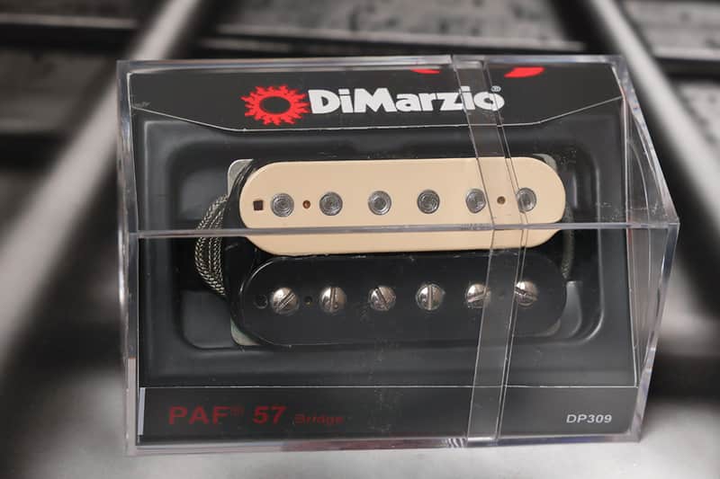 DiMarzio DP309BZ PAF 57 Bridge - Black / Relic White / Nickel Pole Pieces image 1