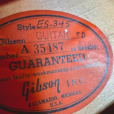 Gibson ES-345TD Thinline Semi-Hollow Electric Archtop Guitar - Vintage 1960 image 22