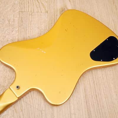 1980s Burny FB-85 F-Bird III Vintage Electric Guitar Gold Mist Poly P-90s, Japan image 15