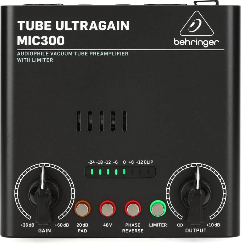 Behringer MIC300 Audiophile Vacuum Tube Preamplifier with Limiter image 1
