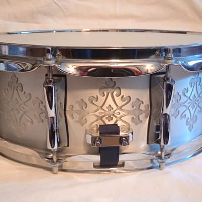 CUSTOM ENGRAVED ALUMINUM SNARE DRUM 14/10L - FREE SHIP TO C-USA! image 7