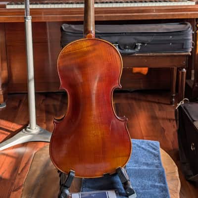 Revived Antique Unlabeled French Strad Copy 4/4 Violin Vintage 1920's Fiddle w/ New Brazilwood Bow and Composite Case image 3