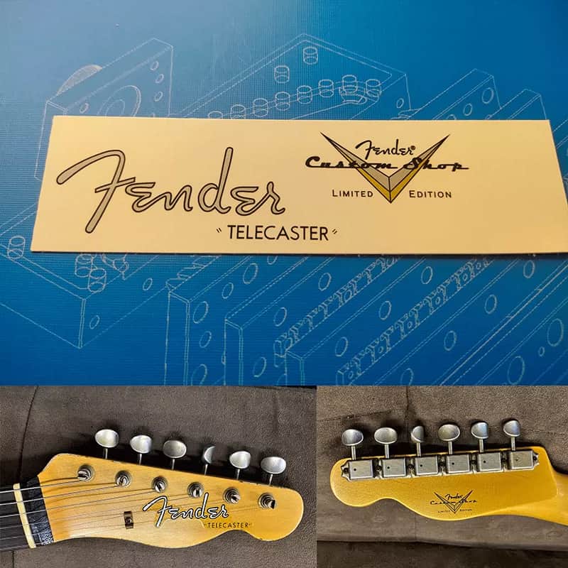 Original Fender TELE 61-62 Electric Guitar Headstock Logo Water Transfer Decal with Peel--Off Film image 1