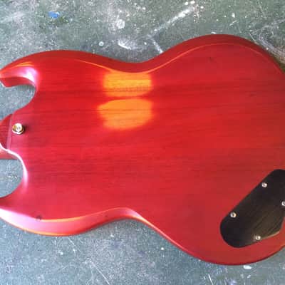 Vintage Icon V6 SG Junior Electric Guitar Roadworn image 7