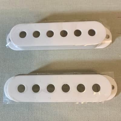 Pickup Covers (2) White - 50 mm Spacing - Single Coil Strat Style image 2
