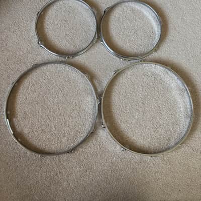10” 6 Lug Gretsch USA Custom? Triple Flange Hoops + 14” 10 Lug Triple Flange Snare Hoops image 1