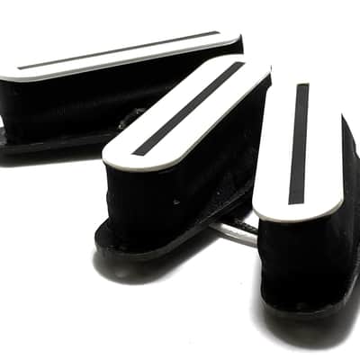 Dragonfire Oracle Rail Singles Set, Modern Ceramic Strat SSS Rail Pickups ~ White + Black Rails image 1