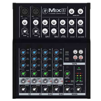 Mackie Mix8 8-Channel 3-Band EQ Compact Studio Live Mixer image 9