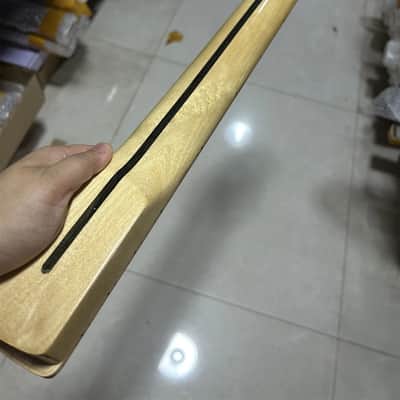 Reverse head Gloss 22 frets maple Electric guitar Neck Locking nut 25.5inch part image 4