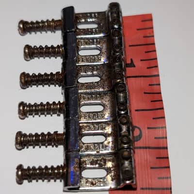 Vintage Fender 007-5123-049 American Standard Stratocaster Bridge Saddles (6) 1990s - Chrome - from MIM strat Relic’d OLD Real aged by years image 6