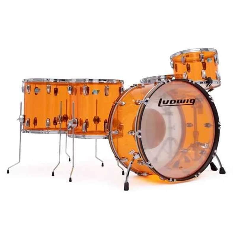 Ludwig Vistalite Amber ZEPP Set 4-piece Shell Pack 14/16/18/26 image 1