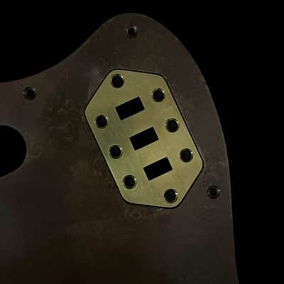 Made-to-Order - Statuary Bronze Brass & Aged Gold Brass - USA Jaguar AVRI 60s Pickguard Scratchplate Set for Fender - Hand-finished image 8