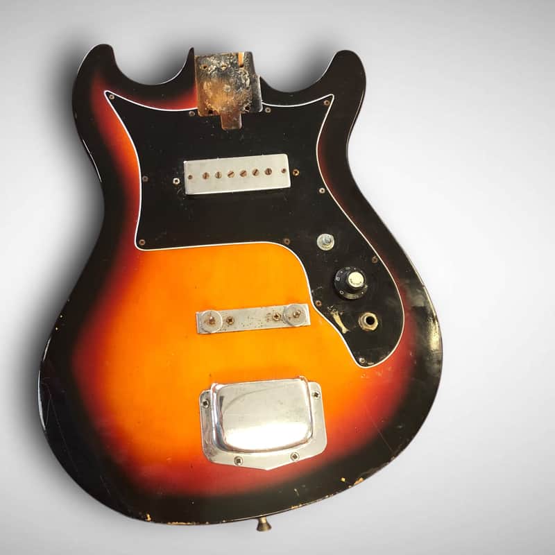 Vintage No-name (Teisco-ish) body, pickguard, and pickup. image 1